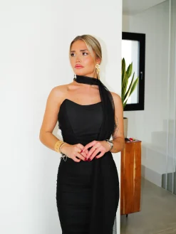 Conjunto corsé tulle choker negro