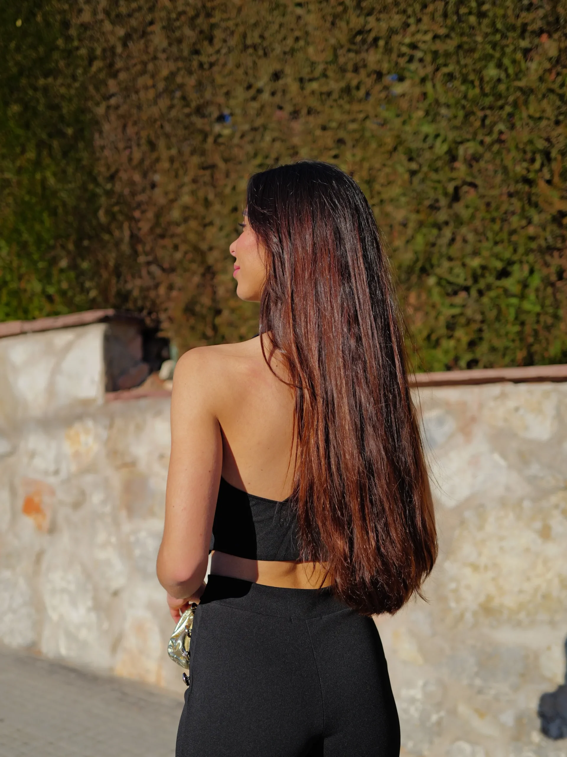 Conjunto largo botones negro