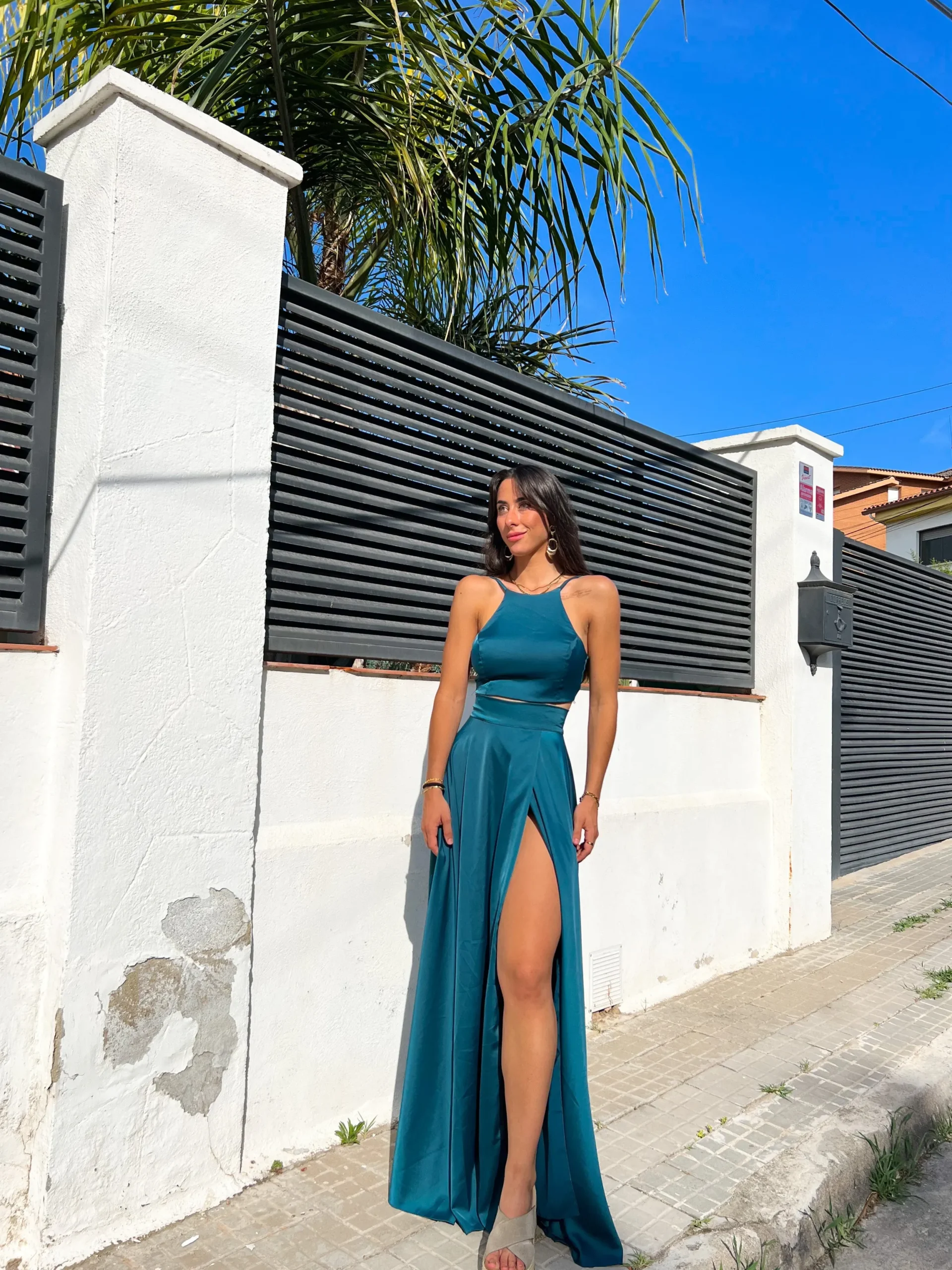 Conjunto raso halter petróleo