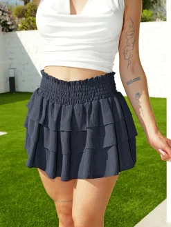 Falda mini nido volantes marino