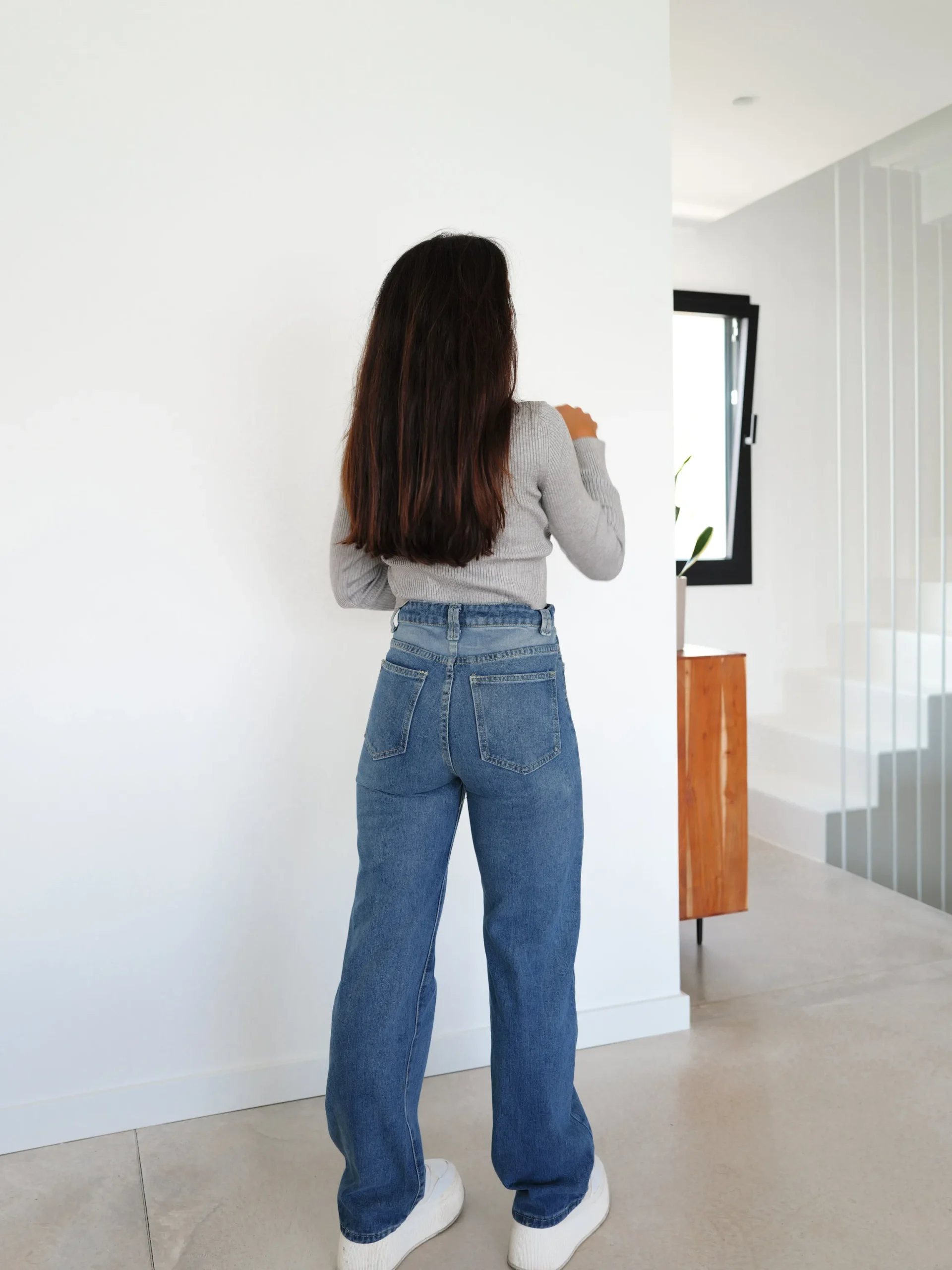 Jeans rectos tiro alto