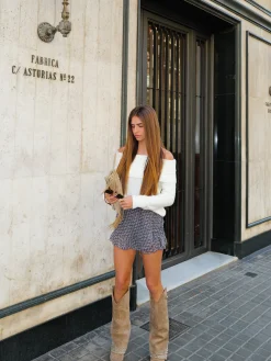 Jersey bardot mangas blanco
