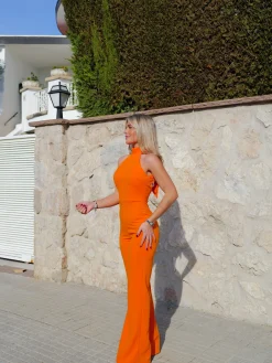 Mono halter crepe naranja