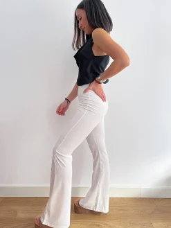 Pantalón campana blanco