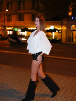 Pantalon corto glitter negro