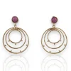 Pendientes anillas lila