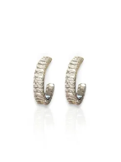 Pendientes aros brillos plateados