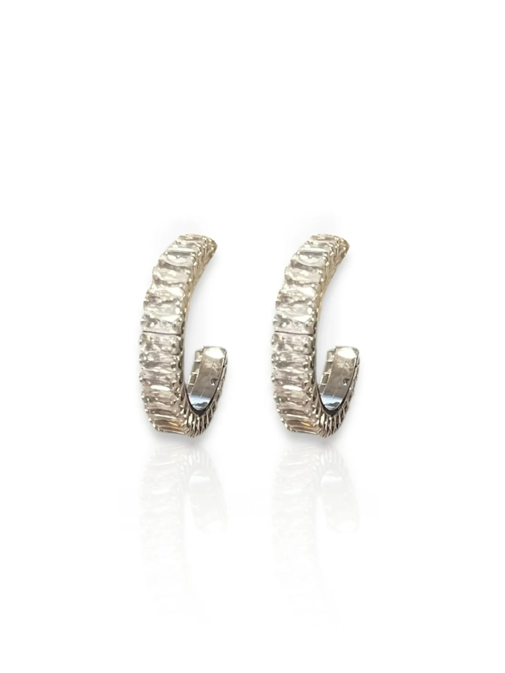Pendientes aros brillos plateados