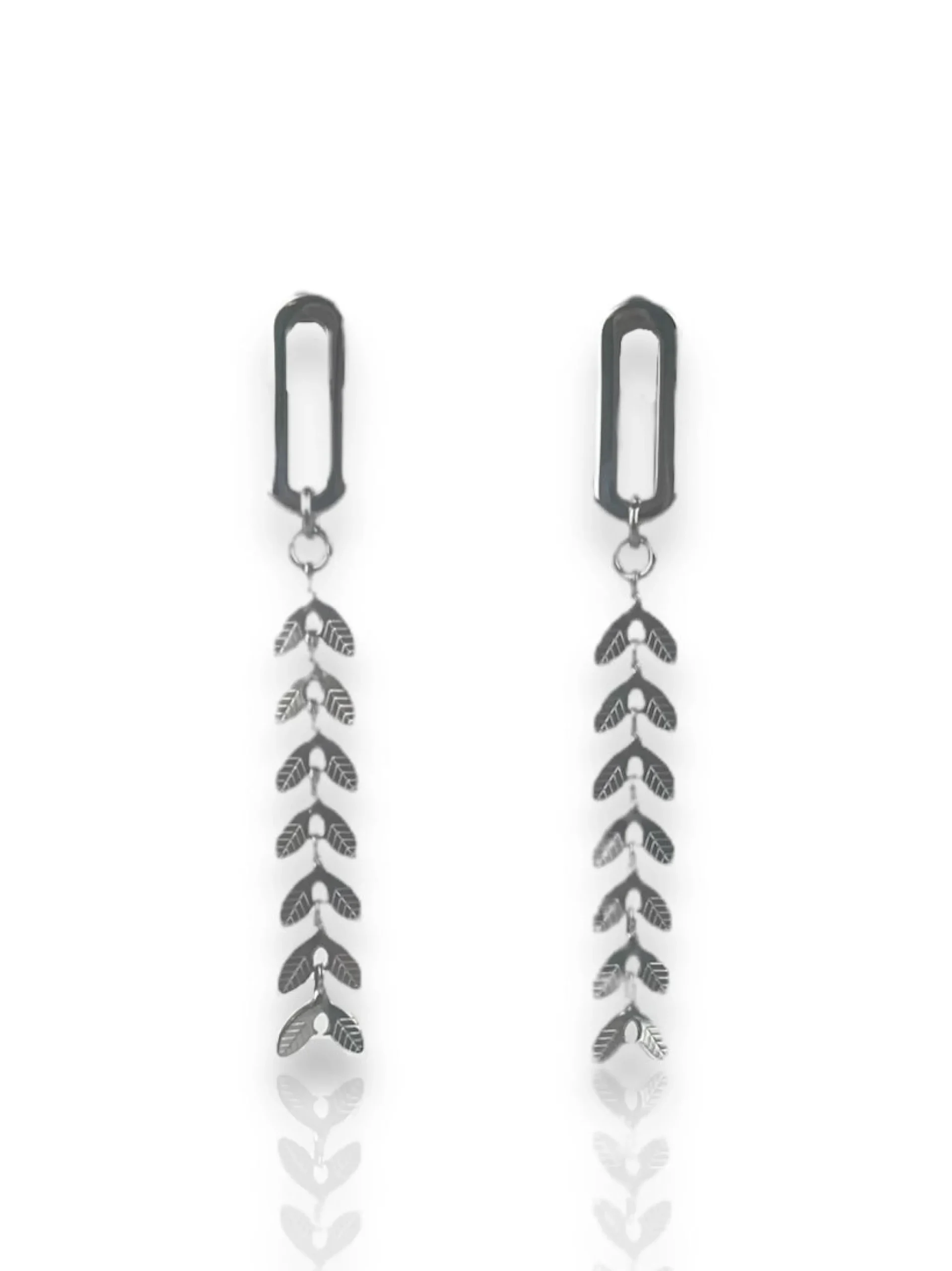 Pendientes caída espiga plata