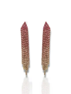 Pendientes cascada degradado rosa