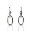 Pendientes doble eslabón plateado