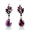Pendientes gota brillos lila