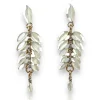 Pendientes hebras blancas brillo