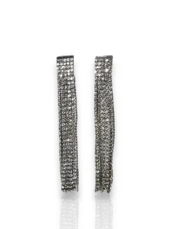 Pendientes largos cascada plateados