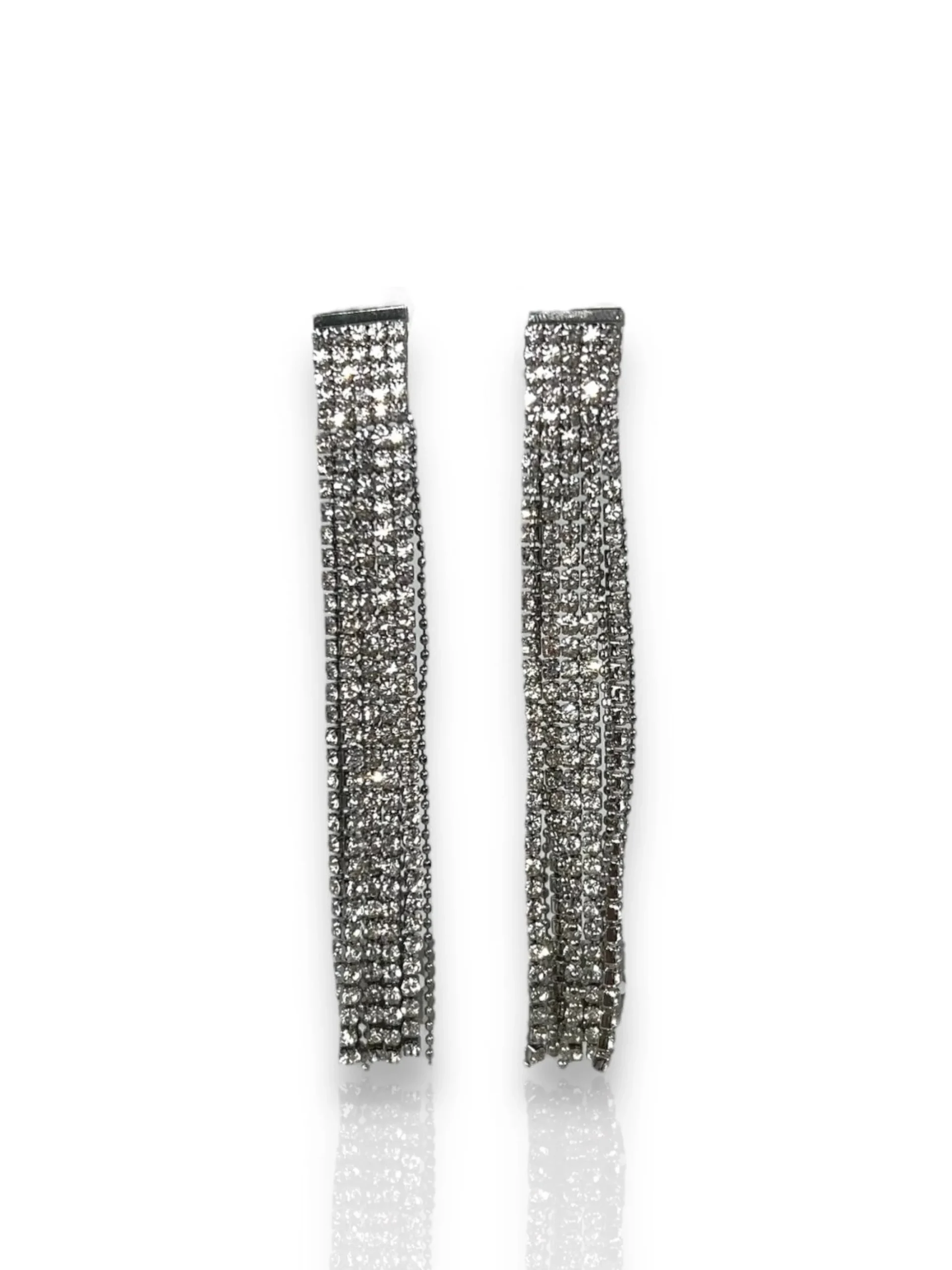 Pendientes largos cascada plateados