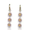 Pendientes margaritas lila