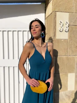 Pendientes ovalo azules