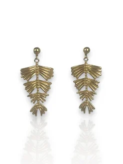 Pendientes palmera dorada
