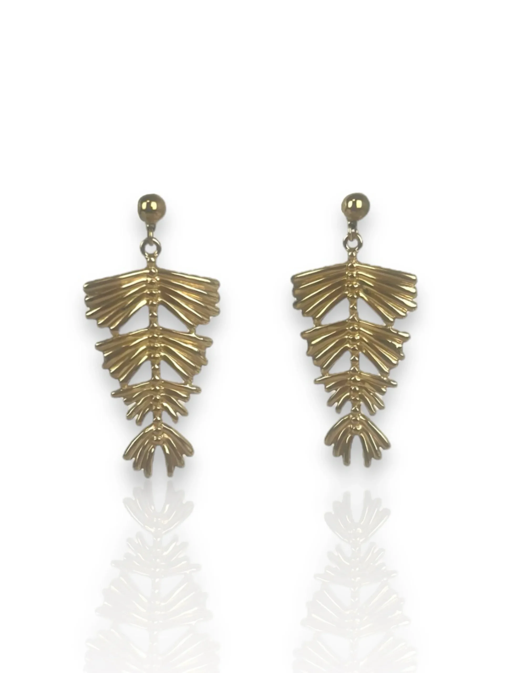 Pendientes palmera dorada