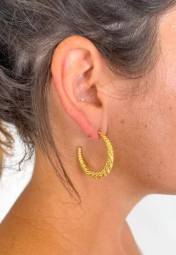 Pendientes semi aro dorado