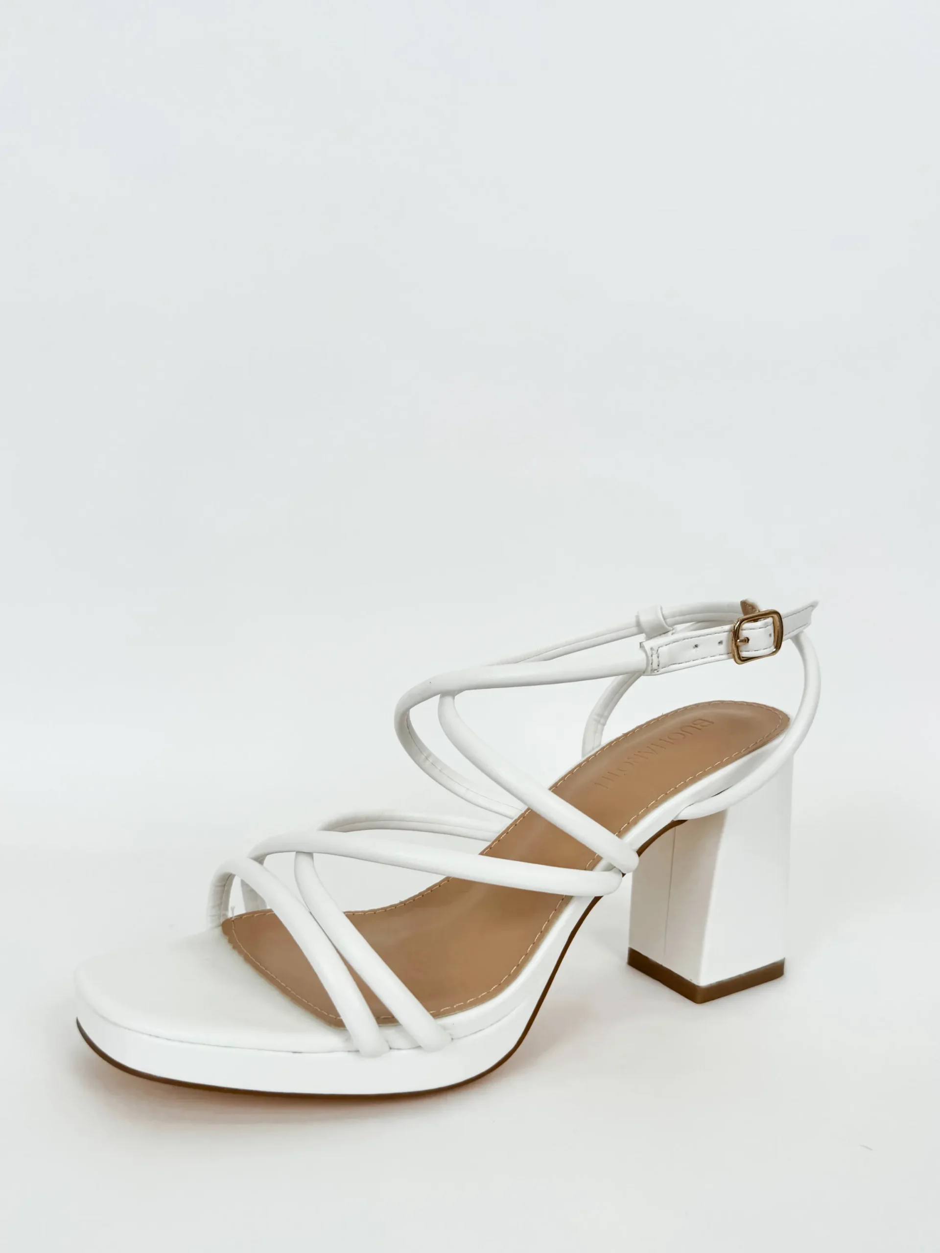 Sandalia plataforma entrelazado blanco