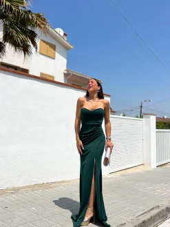 Vestido corazon ajustado verde