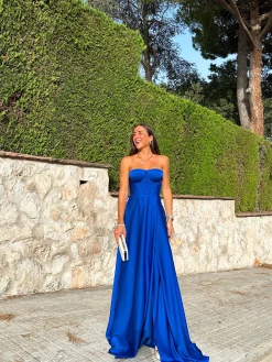 Vestido corse palabra azul