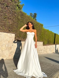 Vestido corse palabra blanco