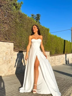 Vestido corse palabra blanco