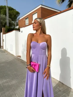 Vestido corse palabra lila