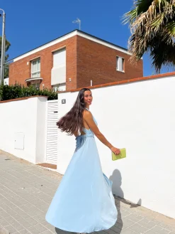 Vestido largo multi cielo