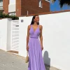 Vestido largo multi lila