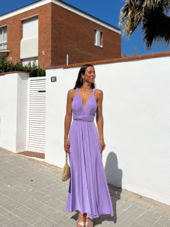 Vestido largo multi lila