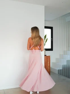 Vestido largo multi nude