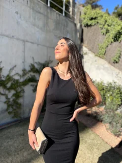 Vestido largo sirena negro