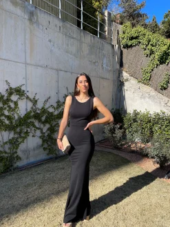 Vestido largo sirena negro