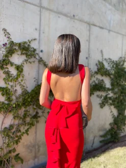 Vestido largo sirena rojo