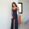 Vestido lazo pico marino