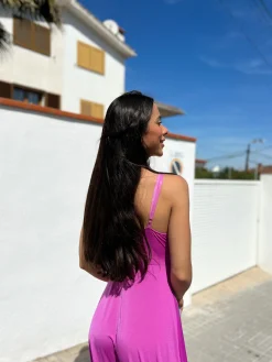 Vestido lazo pico rosa