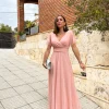 Vestido tulle manga rosa