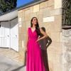 Vestido tulle pico fucsia